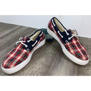 Polo Ralph Lauren * Lander * Boat Shoes * Madras Plaid * Deck/Boat * Size 9